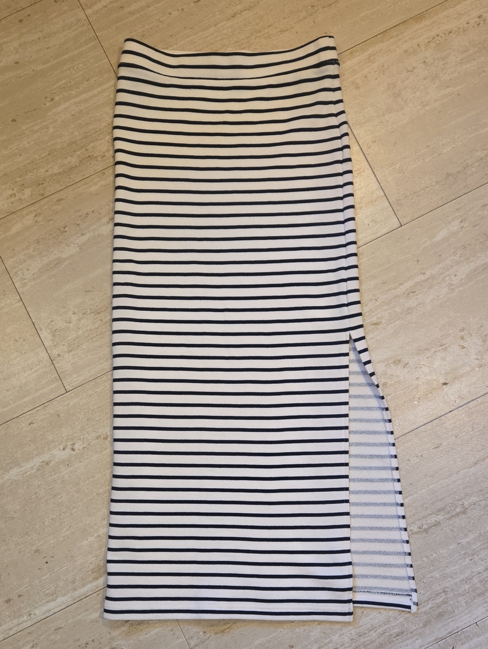 Splendid Whitney Ivory/Navy Striped Maxi Skirt